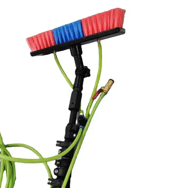 عمود تمديد وفرشاة لتنظيف النوافذ